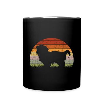 Shih Poo Shihpoo Dog Mix Vintage Retro - Full Colour Mug - black - Front