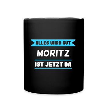 Moritz Name Design für stolze Moritz - Tasse einfarbig - Schwarz - Vorne