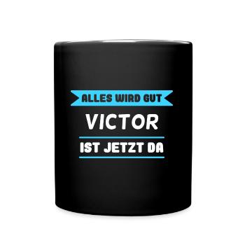 Victor Name Design für stolze Victor - Tasse einfarbig - Schwarz - Vorne