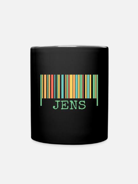 Strichcode Jens - Tasse einfarbig - Schwarz