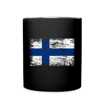 Flag of Finland - Full Colour Mug - black - Front