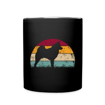 Elkhound norvégien Elkhound norvégien Millésime - Mug uni - noir - Devant