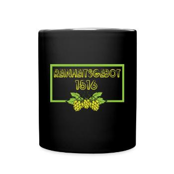Reinheitsgebot - seit 1516 für Bierliebhaber, - Tasse einfarbig - Schwarz - Vorne