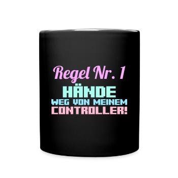 Gaming Zocken Zocker Gamer - Tasse einfarbig - Schwarz - Vorne