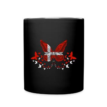 Danemark Flag Papillons - Mug uni - noir - Devant