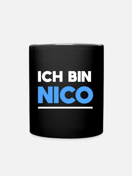 Nico Name Spruch für stolze Nicos - Tasse einfarbig - Schwarz
