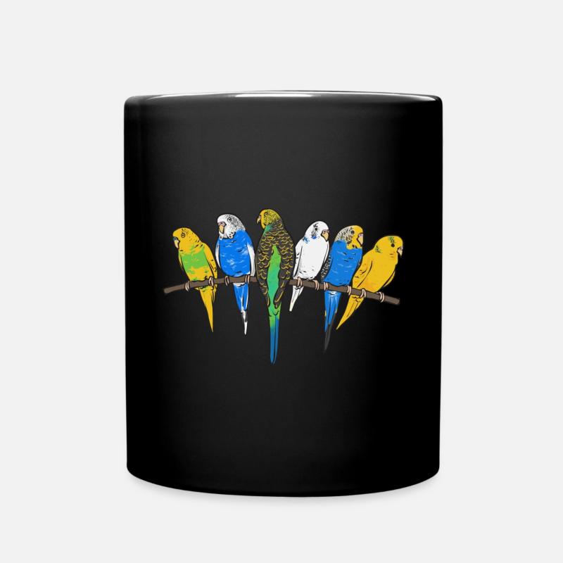 Wellensittich Sittich Vogel Haustier Geschenk - Tasse einfarbig - Schwarz