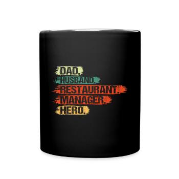 Hotel and Restaurant Manager Papa Husband Funny - Full Colour Mug - black - Front