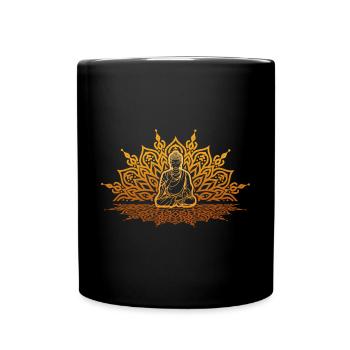 Buddha Mönch Namaste Buddhaful Tag I Geschenk - Tasse einfarbig - Schwarz - Vorne