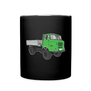 W50 LKW NVA Baustellen W50 DDR - Tasse einfarbig - Schwarz - Vorne