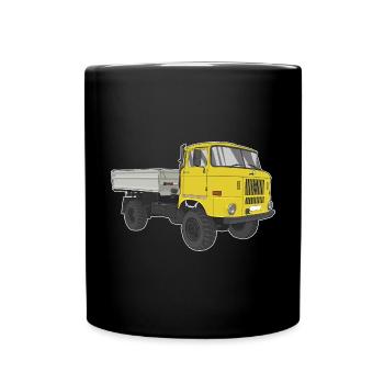 W50 LKW NVA Baustellen W50 DDR - Tasse einfarbig - Schwarz - Vorne