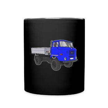 W50 LKW NVA Baustellen W50 DDR - Tasse einfarbig - Schwarz - Vorne