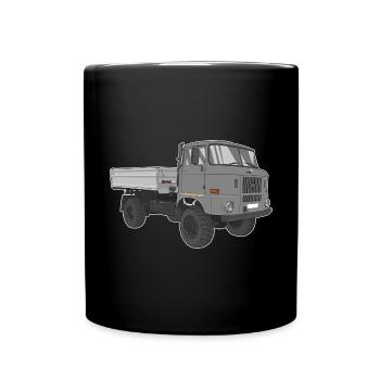 W50 LKW NVA Baustellen W50 DDR - Tasse einfarbig - Schwarz - Vorne