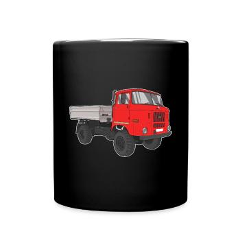 W50 LKW NVA Baustellen W50 DDR - Tasse einfarbig - Schwarz - Vorne