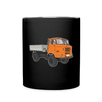 W50 LKW NVA Baustellen W50 DDR - Tasse einfarbig - Schwarz - Vorne
