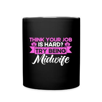 Sage-femme LD Travail Obstétricien Cadeau - Mug uni - noir - Devant