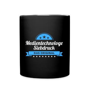 Medientechnologe Siebdruck Design für stolze Profi - Tasse einfarbig - Schwarz - Vorne