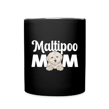 Maltipoo Hund - Tasse einfarbig - Schwarz - Vorne