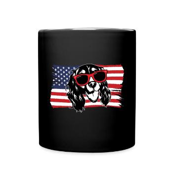English Springer Spaniel Hund - Tasse einfarbig - Schwarz - Vorne