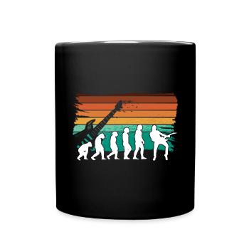 Human Evolution Guitar Band Retro Vintage - Mug uni - noir - Devant