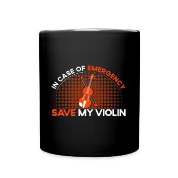 Violin playing violin violin player gift - Full Colour Mug - black - Front