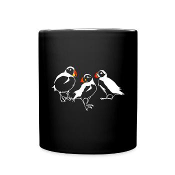 Papageientaucher Bretagne - Tasse einfarbig - Schwarz - Vorne