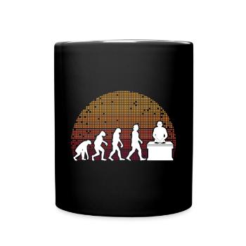 Evolution de l’homme DJ Techno Vinyle Rétro Vintage - Mug uni - noir - Devant
