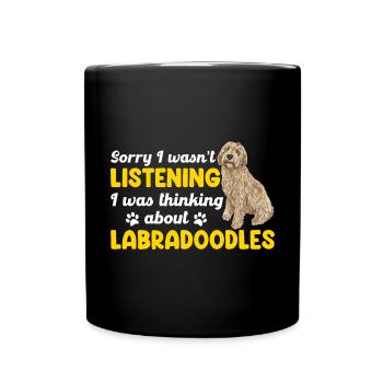 Labradoodle Hund - Tasse einfarbig - Schwarz - Vorne
