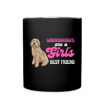 Labradoodle Hund - Tasse einfarbig - Schwarz - Vorne