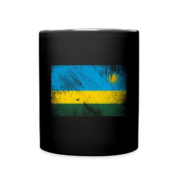 Ruanda Flagge - Vintage Grunge - Tasse einfarbig - Schwarz - Vorne