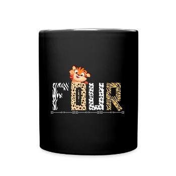 Tiger Birthday Zoo Tiger 4 years old - Full Colour Mug - black - Front