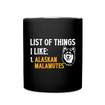 Alaskan Malamute Hund - Tasse einfarbig - Schwarz - Vorne
