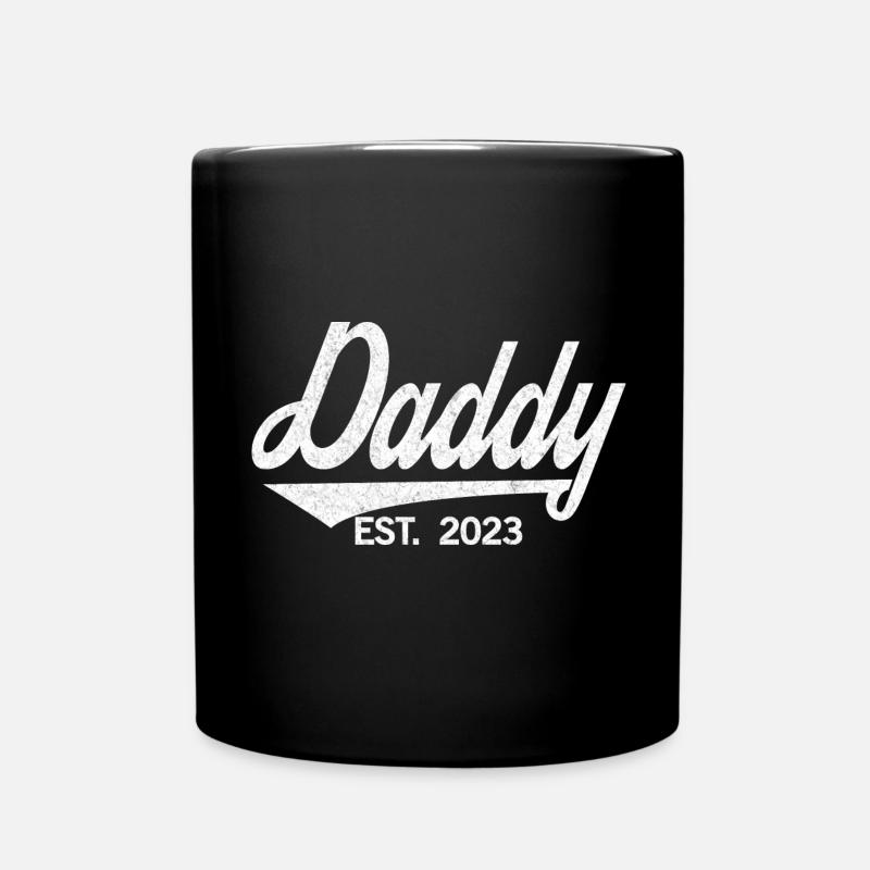 Daddy Est. 2023, Dad To Be, Schwangerschaftsankündigung - Tasse einfarbig - Schwarz