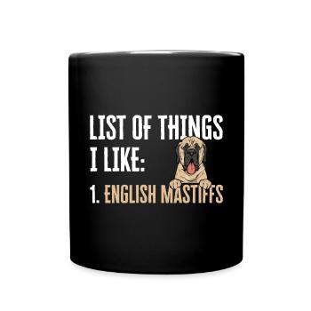 Mastiff Dog Old English Mastiff - Full Colour Mug - black - Front