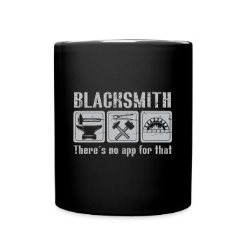 Lustiger Schmied Spruch & Schmieden - Tasse einfarbig - Schwarz - Vorne