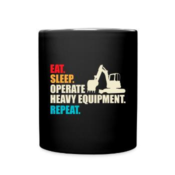 Construction machinery operator Excavator driver Excavator driver Construction workers - Full Colour Mug - black - Front