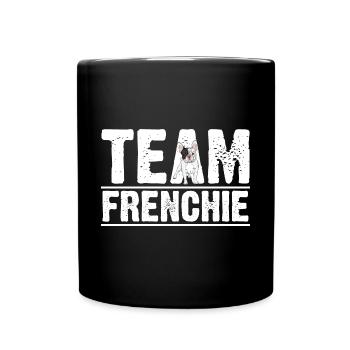 Hund Frenchie - Tasse einfarbig - Schwarz - Vorne