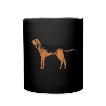 Bloodhound Hund Bluthund - Tasse einfarbig - Schwarz - Vorne