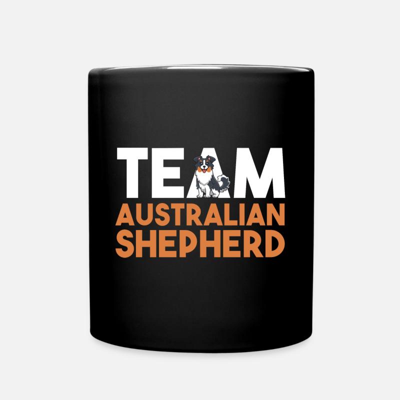 Hund Australian Shepherd - Tasse einfarbig - Schwarz