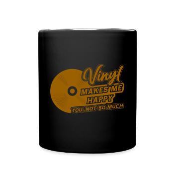 Platine vinyle vinyle rétro collection - Mug uni - noir - Devant