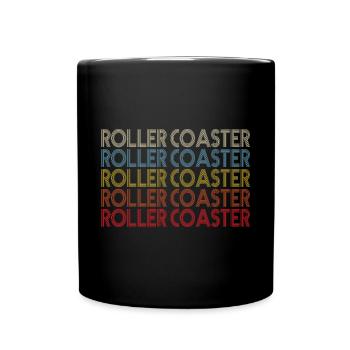 Theme Park Vintage Amusement Park Retro Roller Coa - Full Colour Mug - black - Front