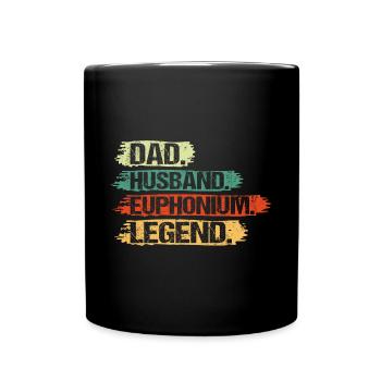 Euphonium Player Euphonist Dad Husband Sayings - Full Colour Mug - black - Front