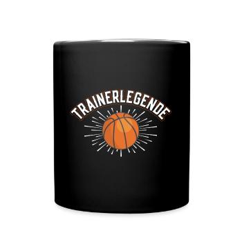 Trainerlegende Basketball - Tasse einfarbig - Schwarz - Vorne