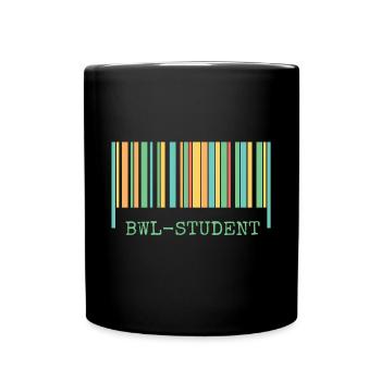 Strichcode bwl Student - Tasse einfarbig - Schwarz - Vorne