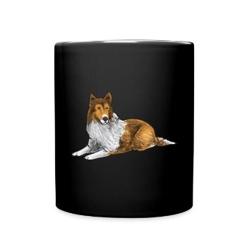 Longhair Collie Rough Collie Dog - Full Colour Mug - black - Front