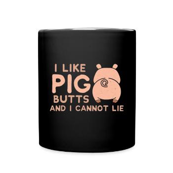 I like PIG Butts - Grillen - Tasse einfarbig - Schwarz - Vorne