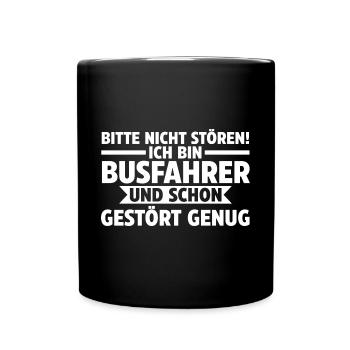 Bus Busfahrer - Tasse einfarbig - Schwarz - Vorne