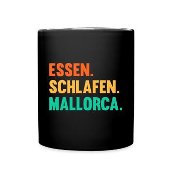 Party Urlaub Mallorca - Tasse einfarbig - Schwarz - Vorne