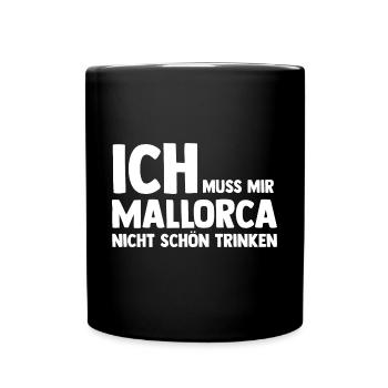 Party Urlaub Mallorca - Tasse einfarbig - Schwarz - Vorne