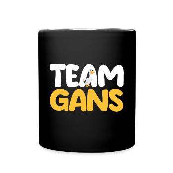 Gans Gänse - Tasse einfarbig - Schwarz - Vorne